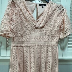 Kensie Blush Lace Maxi Dress